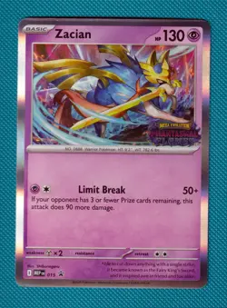 Zacian MEP 015 Phantasmal Flames Stamped Prerelease Pokemon Tcg Mep015 LP - Image 1