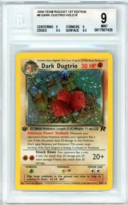Pokemon Dark Dugtrio #6 Team Rocket 1st Edition Holo BGS 9 Mint - Image 1