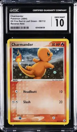 2004 POKEMON EX FIRE RED & LEAF GREEN, REVERSE HOLO CHARMANDER CGC 10 GEM MINT - Image 1