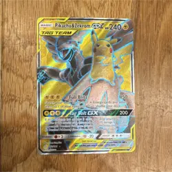 Pokemon Pikachu & Zekrom GX TAG TEAM Full Art Ultra Rare Holo 162/181 Sm-Team Up - Image 1