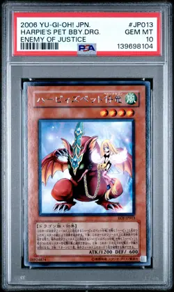 2006 YU-GI-OH! JPN EOJ-ENEMY OF JUSTICE #JP013 HARPIE'S PET BABY DRAGON PSA 10 - Image 1