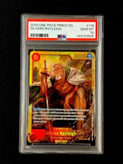 Silvers Rayleigh OP08-118 PSA 10 GEM MINT Parallel Secret Rare One Piece PRB02 - Image 1