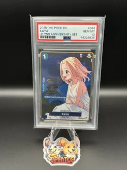 2025 ONE PIECE JAPANESE 2ND ANNIVERSARY SET #044 KAYA PSA 10 ENGLISH - Image 1