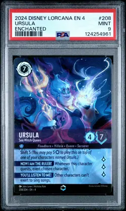 2024 DISNEY LORCANA EN 4-URSULA'S RETURN #208 URSULA - SEA WITCH QUEEN PSA 9 - Image 1