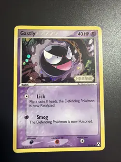 Pokemon TCG Gastly EX Legend Maker Reverse Holo Stamped 52/92 NM Excellent Card - Image 1