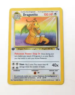 Dragonite 4/62 Fossil Set Holo Rare 1st Edition 1999 Pokemon Game Card WOTC - Image 3