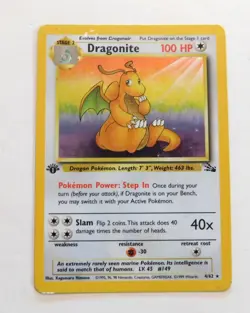 Dragonite 4/62 Fossil Set Holo Rare 1st Edition 1999 Pokemon Game Card WOTC - Image 5