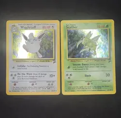 Pokemon Base Set 2 Card Lot 🔥 Scyther and Wigglytuff Mp - Image 1