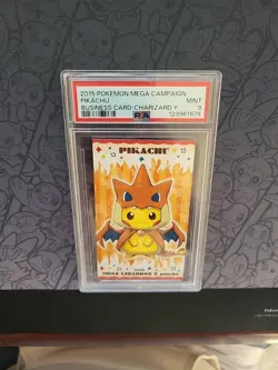 Pokemon: Pikachu Business Card-Charizard Y 2015 Pokemon Mega Campaign - PSA 9 - Image 4