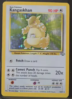 Vintage Pokemon TCG Jungle WoTC Kangaskhan Holo Rare Card #5/64 90 HP - Image 1
