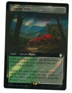 MTG Canopy Vista Fallout Borderless Surge Foil Magic The Gathering TCG - Image 1