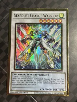 Yugioh! LP Stardust Charge Warrior - MAGO-EN029 - Premium Gold Rare - 1st Ed - Image 1