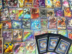POKEMON 50 CARD LOT: ULTRA RARE (EX/GX/V/VMAX/ART/RR) GUARANTEED+HOLO/RHOLO/OLD - Image 1