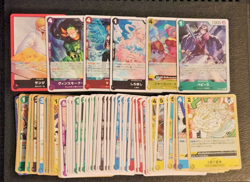 70x One Piece TCG Card Lot ( 9 Foils & Leader Card NM Japanese Pack Fresh Rare ) - Image 1