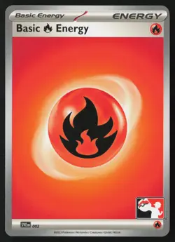 Pokemon Basic Fire Energy - 002 Prize Pack Series Cards Non-Holo Pack Fresh - NM - Image 1