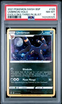 PSA 8 Umbreon Holo Black Star Promo SWSH129 Evolving Skies Pokemon Card 2021 TCG - Image 1