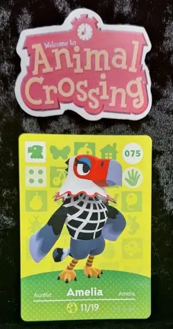 Animal Crossing Nintendo Amiibo Card Amelia #075 Regular Card Authentic - Image 1