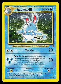 Azumarill 2/111 Holo Rare Neo Genesis Pokemon Card - Image 1