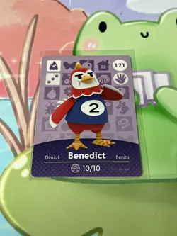 #171 Benedict AUTHENTIC Nintendo Animal Crossing Amiibo NFC Card Series 2 - Image 1