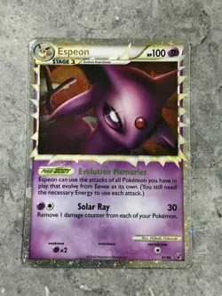 Pokemon TCG Espeon Undaunted 81/90 Holo Prime Ultra Rare Stage 1 Card English - Image 1
