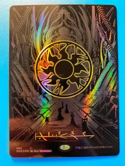 MTG 1x OIL SLICK RAISED FOIL Plains 365 Phyrexia All Will Be One Magic the x1 NM - Image 1