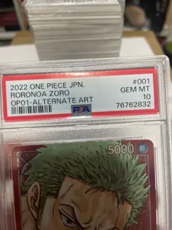 US SELLER PSA 10 2022 One Piece TCG Zoro Alt Art OP-01 Card Japanese Gem Mt - Image 3