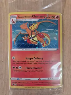 Special Delivery Charizard Pokemon Center Promo Card Sealed SWSH075 - Image 1