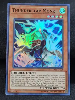 3 x YuGiOh Thunderclap Monk Super Rare SAST-EN026 LP Unlimited - Image 3