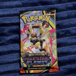 Pokemon Phantasmal Flames Mega Evolution Booster Pack 10 Cards Lopunny - Image 1