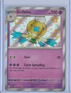 Pokemon TCG - Paldean Fates - Drifblim Shiny Rare 156/091 NM - Image 1