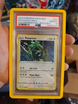 2024 Pokemon Rayquaza SWSH029 Black Star Promo Holo Card Cosmos PSA 10 W/Guard - Image 2