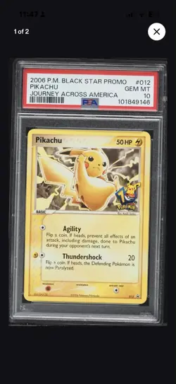 Pokemon TCG Pikachu Black Star Promo #012 Journey Across America PSA 10 2006 - Image 2