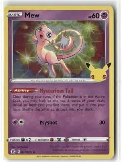 Pokemon Mew 011/025 Holofoil Celebrations Holo Rare - Image 1