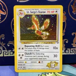 Lt. Surge's Fearow 7/132 Holo Rare Pokemon Gym Heroes LP - Image 1