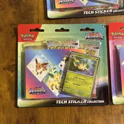 Pokemon TCG Prismatic Evolutions Tech Sticker Collection Blister Set of 3 Sealed - Image 2