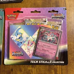 Pokemon TCG Prismatic Evolutions Tech Sticker Collection Blister Set of 3 Sealed - Image 4