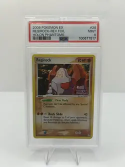 2006 POKEMON EX HOLON PHANTOMS #28 REGIROCK-REVERSE FOIL PSA 9 - Image 1