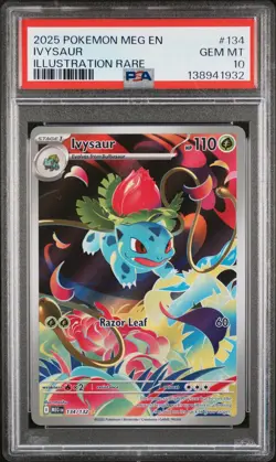 2025 Pokemon Mega Evolution IVYSAUR Illustration Rare #134 PSA 10 Gem Mint - Image 1