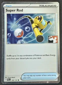 Super Rod 188/193 Play! Prize Pack Series 4 Promo Cosmos Holo Pokemon 2023 NM - Image 1