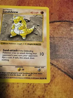 Shadowless Sandshrew Base Set 62/102 | First Print | Vintage Pokemon - Image 2