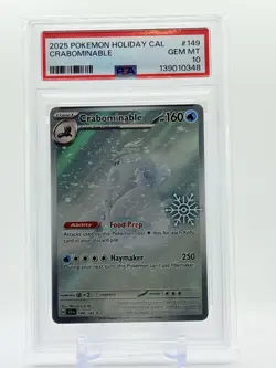 2025 Pokemon CRABOMINABLE #149/142 HOLIDAY CALENDAR Snowflake Holo PSA 10 💎 - Image 1