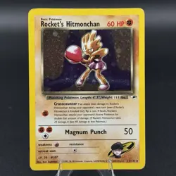 Rocket's Hitmonchan Gym Heroes 11/132 Holo Unlimited Rare Pokemon TCG Vintage - Image 1