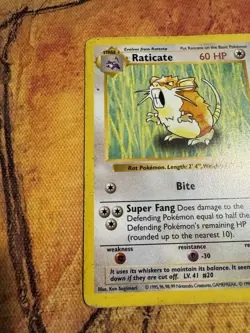 Shadowless Raticate Base Set 40/102 | First Print | Vintage Pokemon - Image 3