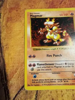 Shadowless Magmar Base Set 36/102 | First Print | Vintage Pokemon - Image 3