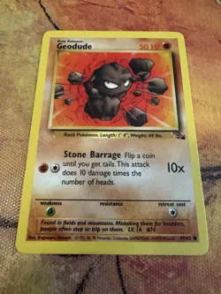 Pokemon Geodude Fossil 47/62 LP Vintage WOTC 1999 - Image 1