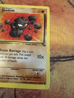 Pokemon Geodude Fossil 47/62 LP Vintage WOTC 1999 - Image 3
