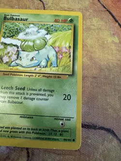 Pokemon Bulbasaur Base Set 44/102 LP Vintage WOTC 1999 - Image 3