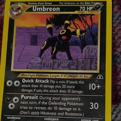 Pokemon Umbreon Neo Discovery Rare 32/75 Stage 1 2001 Quick Attack Pursuit - Image 1