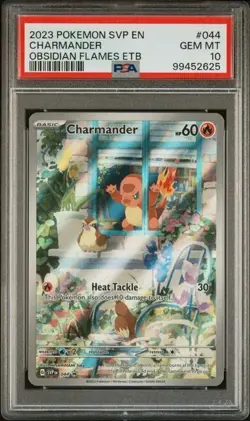 PSA 10 - 2023 Pokemon Obsidian Flames CHARMANDER Black Star Promo #044 (5028) - Image 1