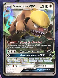 Gumshoos GX 110/149 - Sun & Moon Base - Ultra Rare Full Art 2017 Pokemon — NM LP - Image 1